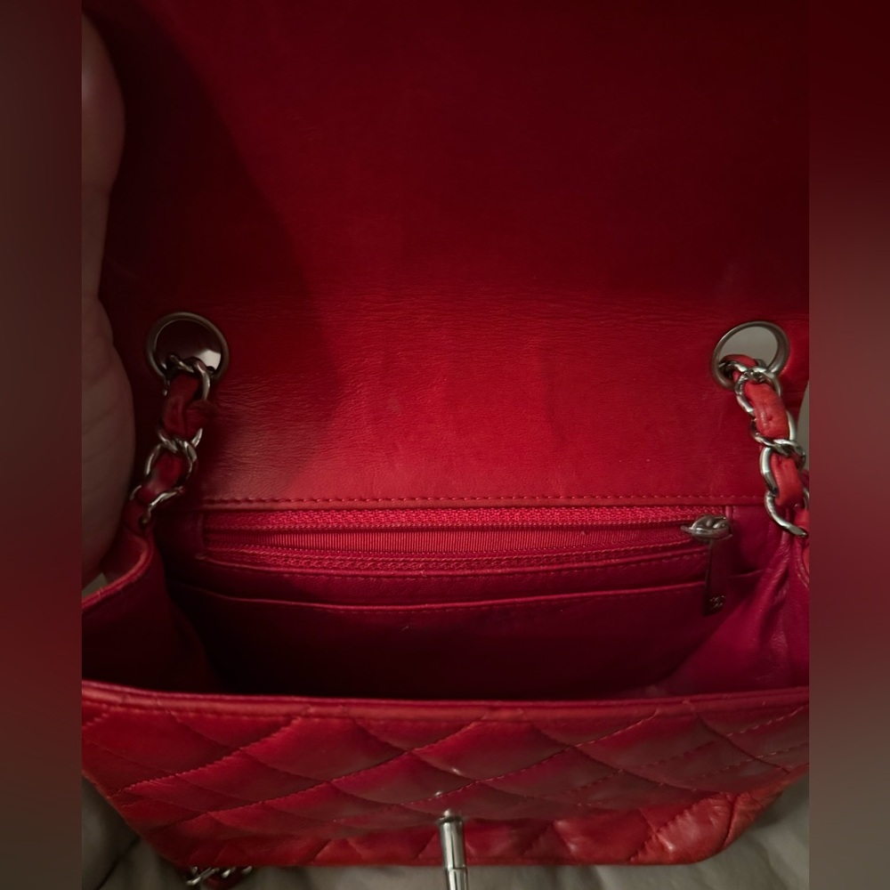 Chanel Lambskin Quilted Mini Square Flap Red - Picture 9 of 9